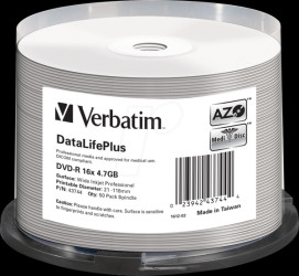 43744 DVD-R 4.7 GB, printable, spindle pack of 50