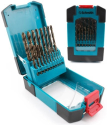 Wiertła kobaltowe do metalu stali żeliwa zestaw 19szt. wiertło- Schmith