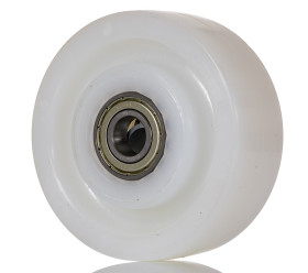 Kółko do wózka, Lite, Poliamid, Biały, obc.: 450kg, śred.: 100mm, szer.: 37mm