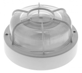 Oprawa SPIDER, E27, 100W, biała-polipropylen, klosz przeźroczysty-szkło, IP44, siatka plastikowa A2730