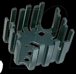 Finger-shaped heat sink, 46x46x25.4mm, 6K/W