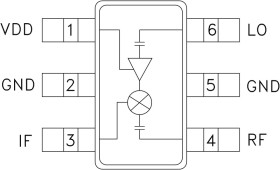 GaAs MMIC Mixer w/LO Amplifier SMT, 3.0 - 3.8 GHz