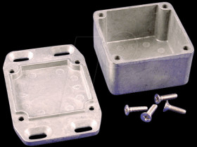 1590LBFL Die-cast aluminium housing, 51 x 51 x 31 mm, flanged