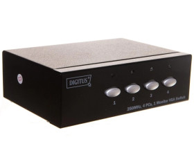 Przełącznik/Switch VGA 250MHz, 1280x1024p, 1/4-portowy DS-45100-1