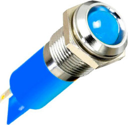 Signal light, 24 V (DC), blue, 540 mcd, Mounting Ø 16 mm, pitch 1.25 mm, LED number: 1, Q16P1CXXB24E