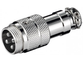 Wtyk mikrofonowy, 4 Pin z przykręconym odciążeniem