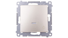 Simon 54 Przycisk /Światło/ Z Podświetleniem, Szybkozłącza, Złoty Mat Ds1l.01/44