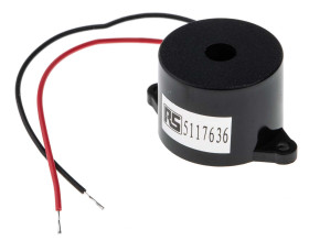 Brzęczyk piezoelektryczny średnica 23mm, sygnał ciągły 90dB RS PRO