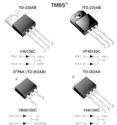 VF40150C-E3 Dual High Voltage Trench MOS Barrier Schottky Rectifier Ultra Low VF = 0.55 V at IF = 5 A
