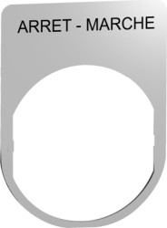 Label holder, printed with “ARRET-MARCHE”, for Harmony XB4/XB5, ZBYM2166