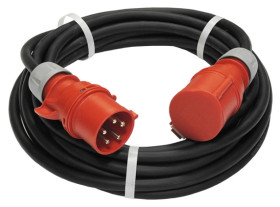 Przedłużacz budowlany elCORD z inwerterem faz CEE 32A 400V IP44 5m H07RN-F 5G4 (gumowy OPD) z wt. i gn. CEE 32A-5P 31355050