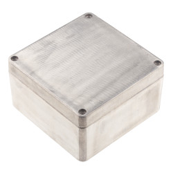 Obudowa Aluminium odlewane szerokość zew. 160 mm długość zew. 160 mm wys. zew. 90 mm RS PRO IP66 Srebrny