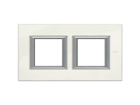 AXOLUTE Ramka 2 podwójna prostokątna pozioma 2X2 moduły biały limoges HA4802M2HBG LEGRAND