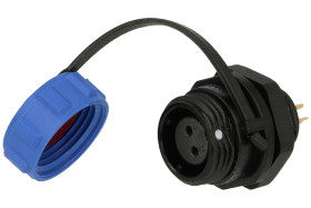 Gniazdo; SP1112/S2-C-FO; 2 tory; lutowany; 1,0mm2; 4-6,5mm; SP11; na panel; IP68; 5A; 180V; Weipu; RoHS; SP1112/S2-C