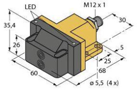 Turck Czujnik indukcyjny nie podtynkowy PNP, Zamykający NI4-DSU26-2AP4X2-H1141