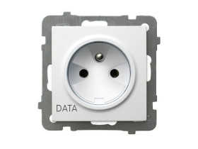 AS ANTYBAKTERYJNY Gniazdo pojedyncze z uziemieniem DATA z kluczem uprawniającym produkt zawiera szkło fosforanowo-srebrowe GP-1G