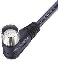 RKWU 12-256/15 M, PUR 3x1,00mm2 + 8x0.5mm2, z gniazdem kątowym M23 m.in. do podłączenia rozdzielaczy ASBS, LUMBERG 27345