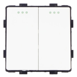 Moduł - Włącznik światła podwójny - biały - Tawoia Glass