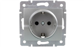 Logi Gniazdo Pojedyncze Schuko Ochrona Styków Śrubowy Srebrny 16A 250V...