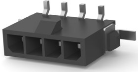 Pin header, 4 pole, pitch 3 mm, straight, black, 2-1445053-4