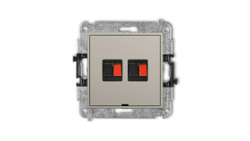 Mini Mechanizm Gniazda Głośnikowego Podwójnego, Bez Pola Opisowego Taupe...