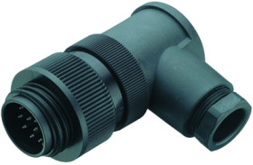 Angle plug, 4 pole + PE, screw connection, screw locking, angled, 99 0709 70 05