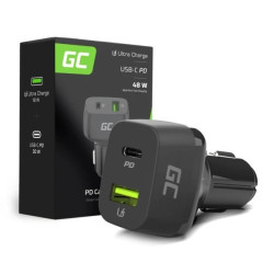 Samochodowa Ładowarka Green Cell USB-C 48W (Power Delivery 30W, QC 3.0)