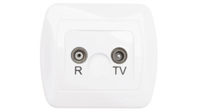 Simon Akord Gniazdo Antenowe Rd/Tv Przelotowe Białe Aa10/11