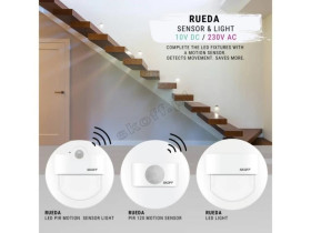 Oprawa przyschodowa z czujnikiem ruchu Rueda LED PIR 120 st. Motion Sensor Light 10 V DC 1,0 W IP 20 3000 K biały mat