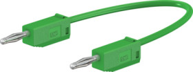 Measuring lead with (2 mm plug, spring-loaded, straight) to (2 mm plug, spring-loaded, straight), 600 mm, green, PVC, 0.5 mm², C
