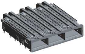 QSFP+ klatka, seria: QSFP, typ: Klatka QSFP i złącze, rodzaj: męskie, l. portów: 3, 60 x 13.7 x 60.57mm,