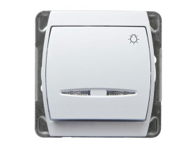 GAZELA Wyłącznik zwierny przycisk "światło" biały ŁP-5JS/m/00 OSPEL