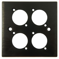 Cliff CP30500 4 way XLR faceplate, plain black