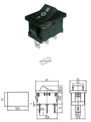 PRZEŁĄCZNIK KOŁYSKOWY 3POZYCJE 3PINY 250V/6A (CZARNY) B100