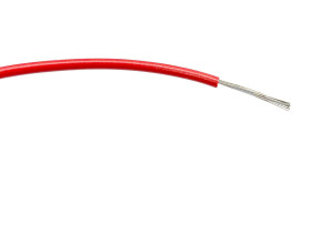 Przewód montażowy 0,75 mm2 Czerwony RS PRO PVC 18 AWG 1,5 kV AC dł. 100m 24/0,2 mm +85°C Norma wojskowa 61-12 część 6