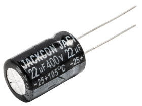 Kondensator 22μF 400V dc Radialny, Otwór przelotowy RS PRO roztaw: 5mm 13 (Dia.) x 21mm