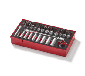 Zestaw nasadek rozmiar napędu 1/4 cala elementy: 87 Teng Tools typ napędu Kwadratowy