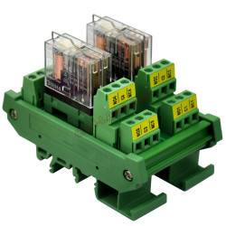 DIN Rail Mount AC/DC 24V Control 2 DPDT 5Amp Pluggable Power Relay Interface Module.