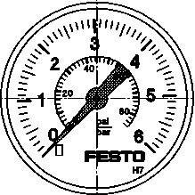 FESTO Manometr 183899 MA-40-6-G1/4-EN 0 do 6 bar 1 szt.