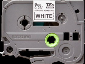 Labelling tape cartridge, 6 mm, tape white, font black, 8 m, TZE-S211