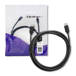 Qoltec Kabel USB 2.0 typ C męski USB 2.0 typ C męski 2m Czarny