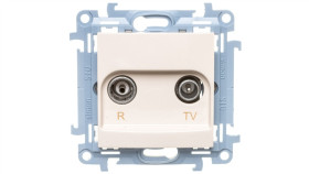 Simon 10 Gniazdo Antenowe R-Tv Końcowe Separowane Kremowe Ip20 Cak.01/41