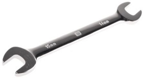 Klucz otwarty dwustronny, roz. 14 x 15 mm, dł. 185 mm, materiał: Stal chromowo-wanadowa, RS PRO