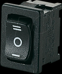 01808.6103-00 Rocker switch ON-OFF-ON, 1-pin, black
