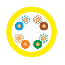 Kabel UTP kat.6 U/UTP 4x2x0,57 B2ca żółty LSOH Alantec /500m/