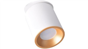 Oprawa Sufitowa Podtynkowa Haron Gu10 Tuba Spot Ruchoma Okrągła Biało - Złota...