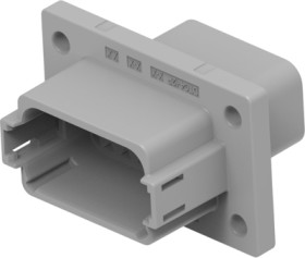 Socket, 12 pole, straight, 2 rows, gray, DT04-12PA-L012