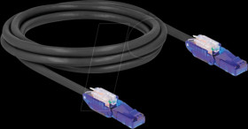 80927 Cat.6 patch cable, UTP, 180° angled plugs, black, 2m