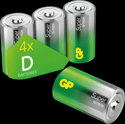 GPPCA13AS112 Super, alkaline battery, D (Mono), pack of 4