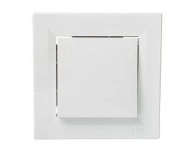 Łącznik Asfora pojedynczy dwubiegunowy biały z ramką EPH0200121